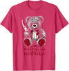 Horror Teddy Bear Horror Movie Scary Creepy Terrifying Teddy Spooky Plush Horror Teddy Bear Scary T-Shirt - Red Heather