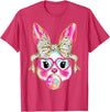 Cute Easter Bunny Bubble Gum Coquette Bow for Girls Women T-Shirt in Red Heather
