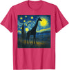 Giraffe Lovers Gifts Women Men youth Kids boys Starry Night Van Gogh Giraffe Animal Funny Graphic T-Shirt - Red Heather