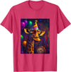 Giraffe Animal Zoo Birthday Party Apparel Gifts Giraffe Weird Art Print Birthday Party Balloons & Party Hat T-Shirt - Red Heather