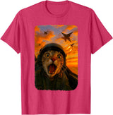 Funny Cats Fighter Jet Pilot Kitties Selfies Funny Screaming Cat Fighter Jet Pilot Kitty Selfie T-Shirt