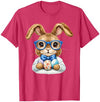Vintage Easter Rabbit Cute Bunny with Bow Tie Boy Kid T-Shirt in Red Heather
