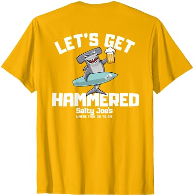 SALTY JOES Salty Joe's - Let's Get Hammered Lightweight, Graphic T-Shirt - size chart
