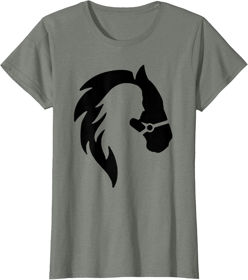 Happy Dog Merch Horse Lover Women Girl Western Gift T-Shirt - Olive Heather