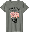 Just A Girl Who Loves Pigs T-Shirt - Olive Heather