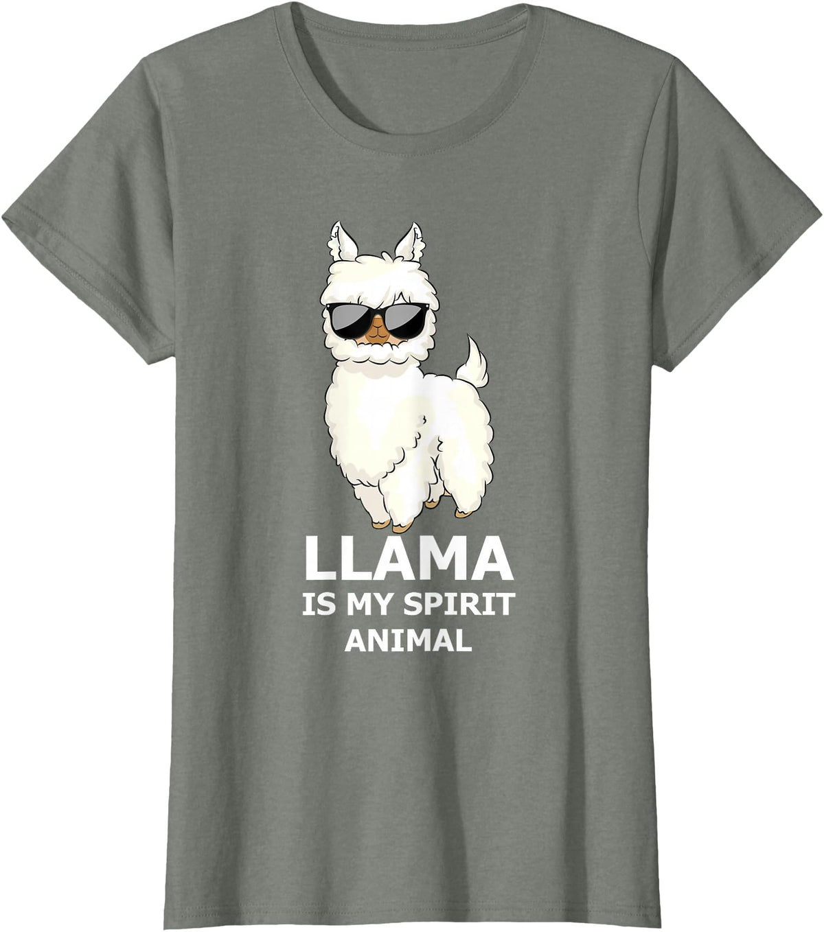 Llama Is My Spirit Animal - Funny Llama T-Shirt - Olive Heather
