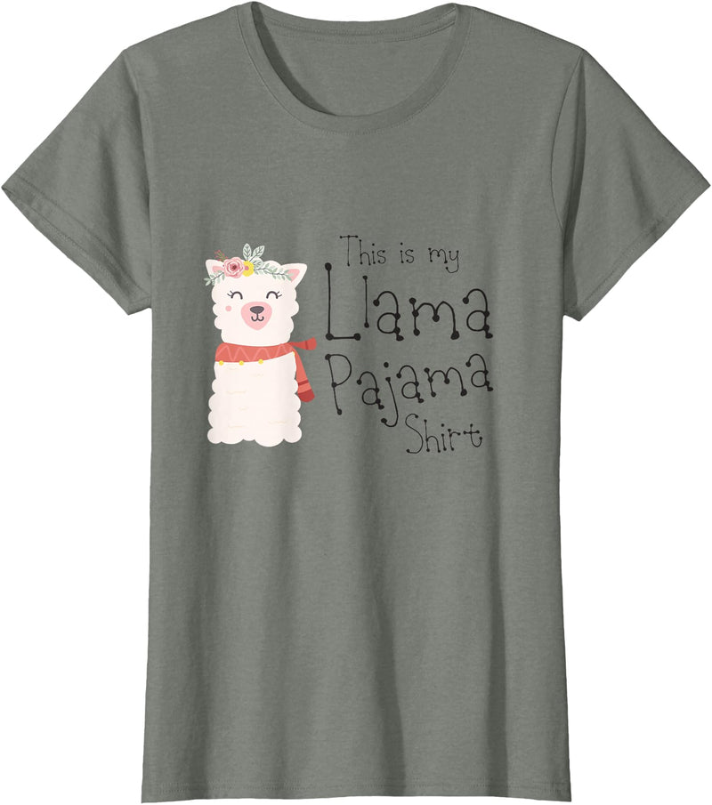Cute This Is My Llama Pajama Shirt Gifts Womens & Kids This is My Llama Pajama Shirt Cute Alpaca Gift T-Shirt - Olive Heather