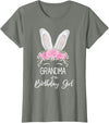 Grandma of the Birthday Girl"- Family Bunny Rabbit Birthday T-Shirt in Olive Heather