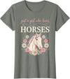 Horse Clothes for Girls Women Horse Riding for Girls Women Just a Girl Who Loves Horses T-Shirt - Olive Heather