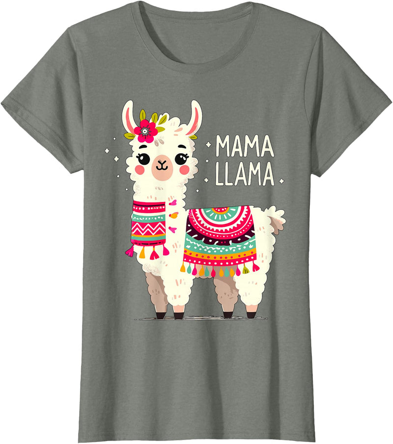 Magical and Funny Llama lover Gifts Mama Llama Mother's Day Birthday Party Mom Alpaca Llama T-Shirt - Olive Heather