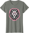 BALARI Cute Pink Lion Wild Animal Lion Lover Women Girls T-Shirt - Olive Heather