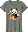 Floral Panda Bear Panda Bear Flowers Floral Girls Kids Funny Cute Panda Lover T-Shirt - Olive Heather