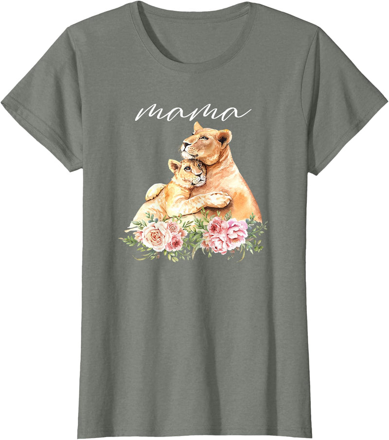 Mama Lioness Shirt Womens Mama Lioness New Mom Lion Mommy Gift For Mothers Day T-Shirt - Olive Heather