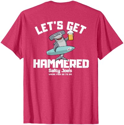 SALTY JOES Salty Joe's - Let's Get Hammered Lightweight, Graphic T-Shirt - size chart