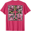 Camo Cross Fishing Faith Christian 2 Sided Hunting Fishing Cross Camo Faith Christian Fisherman Hunter T-Shirt - size chart
