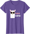 funny Mama Llama Co. Mama Llama, llama wearing sunglasses gift for women T-Shirt - Purple Heather