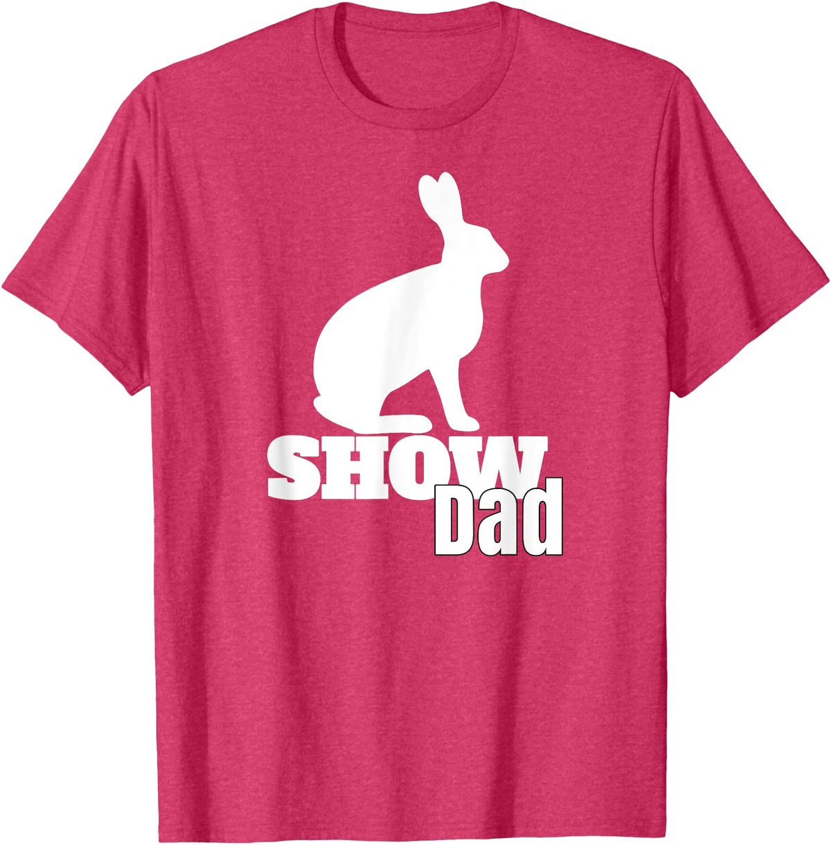 Show Dad Rabbit County Fair Livestock T-Shirt in Red Heather