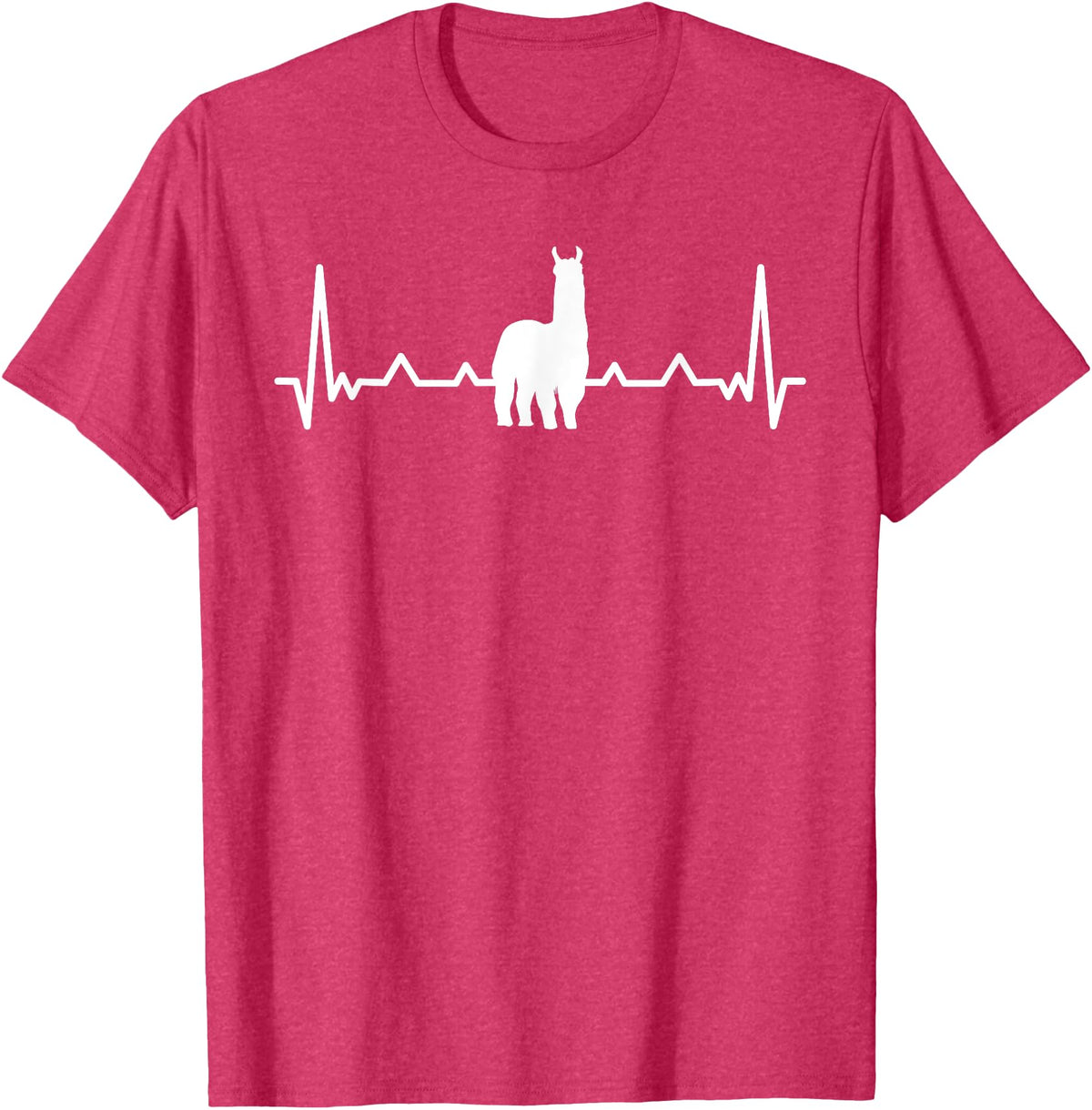LLama Gifts & Accessories Llama Heartbeat Alpaca Llama Lover T-Shirt - Red Heather