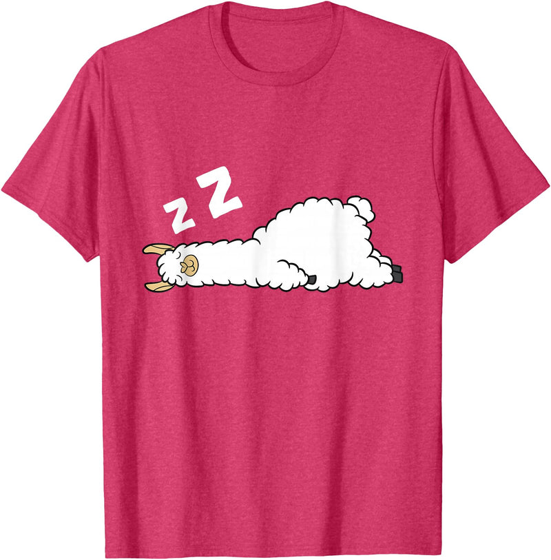 Sleeping Animals Tees And Gifts Llama Sleeping Tired Llama Pajama Love Llamas T-Shirt - Red Heather