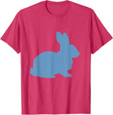 Cute Blue Rabbit Lover Bunny Graphic T-Shirt in Red Heather