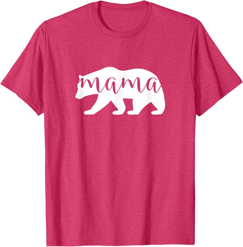 The Persnickety Owl Family Bears #1 Mama Bear Shirt Mama Bear T-Shirt Mama Mom Mommy Tee Shirt T-Shirt - Red Heather