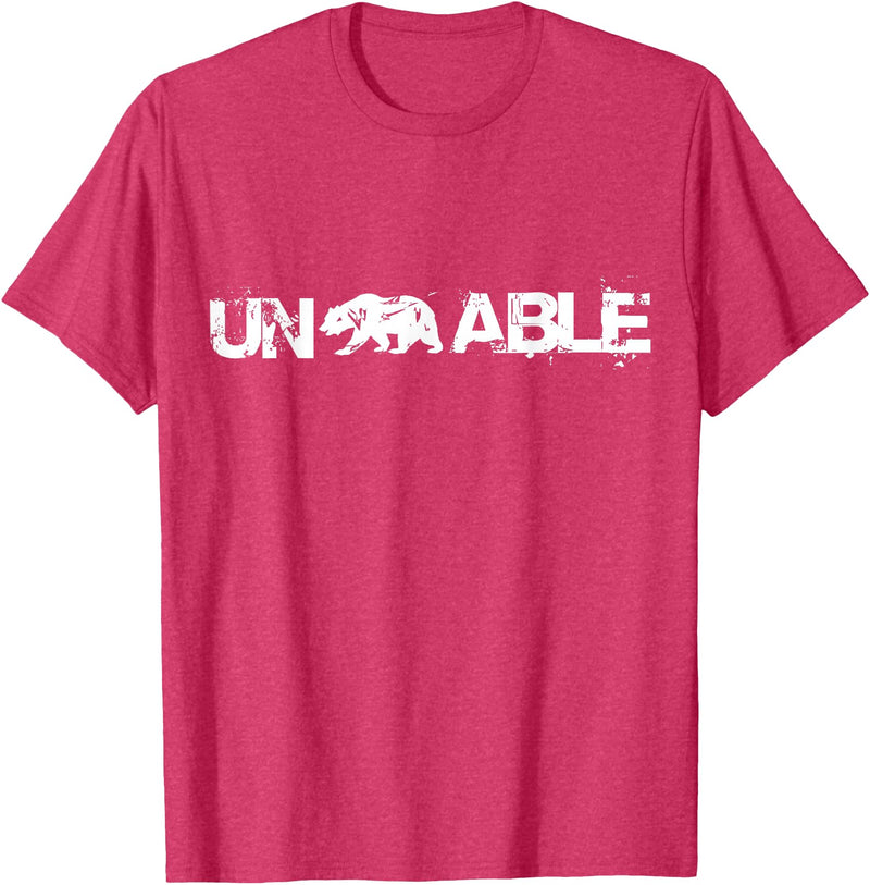Funny Unbearable T-Shirt - Un Bear Able Tee Funny Un Bear Able Shirt - Unbearable T-Shirt T-Shirt - Red Heather
