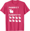 Rabbit & Rabbyte Computer Coding Nerds Jokes Programmer T-Shirt in Red Heather