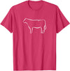 Red Angus cow decor Red Angus Cow Art Print T-Shirt - Red Heather