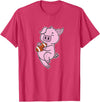 American Football USA animal Touchdown sport ball Pig plays American Football T-Shirt - Red Heather
