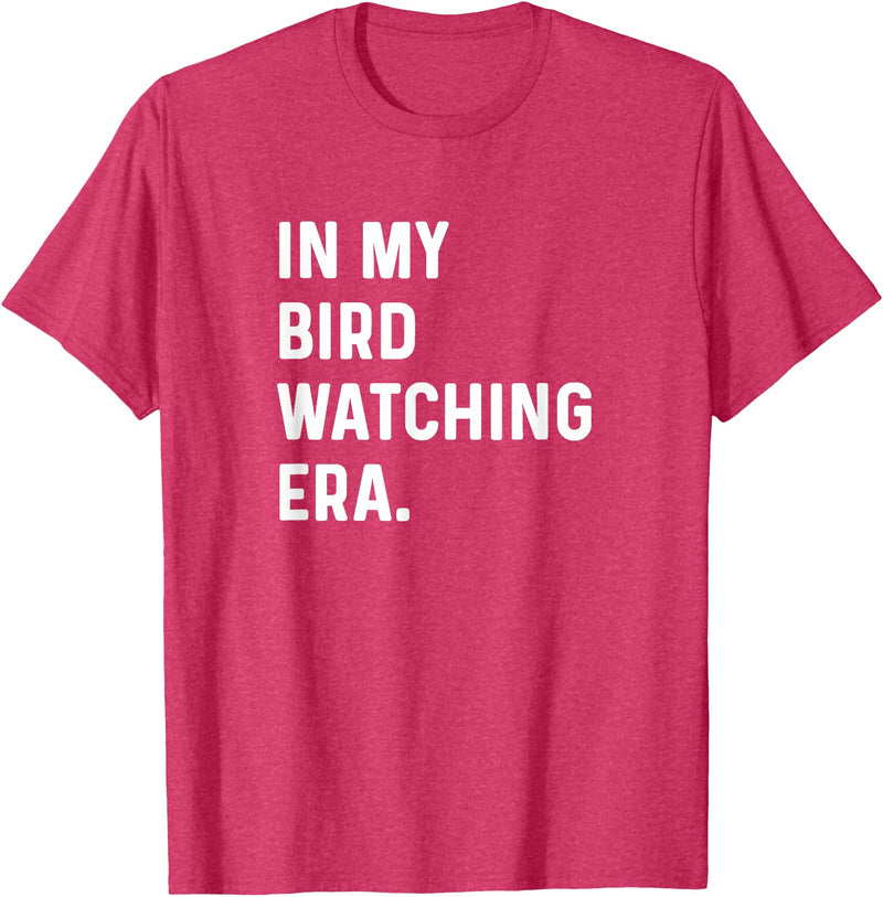 Bird Watching for Men Women Boys Girls by Jess in My Bird Watching Era - Birds Telescope Photography T-Shirt - Red Heather