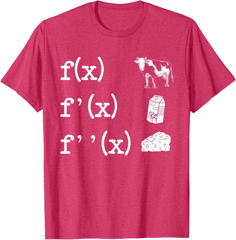 Cute Math Gifts Calculus Nerd Accessories & Stuff Funny Math Teacher Art For Men Women Cow Milk Cheese Formula T-Shirt - Red