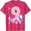 Birthday Girl Spa Squad Outfit Gifts Shop Spa Birthday Party I'm 9 Girls Makeup 9th Bday Kids Toddlers T-Shirt - Red Heather