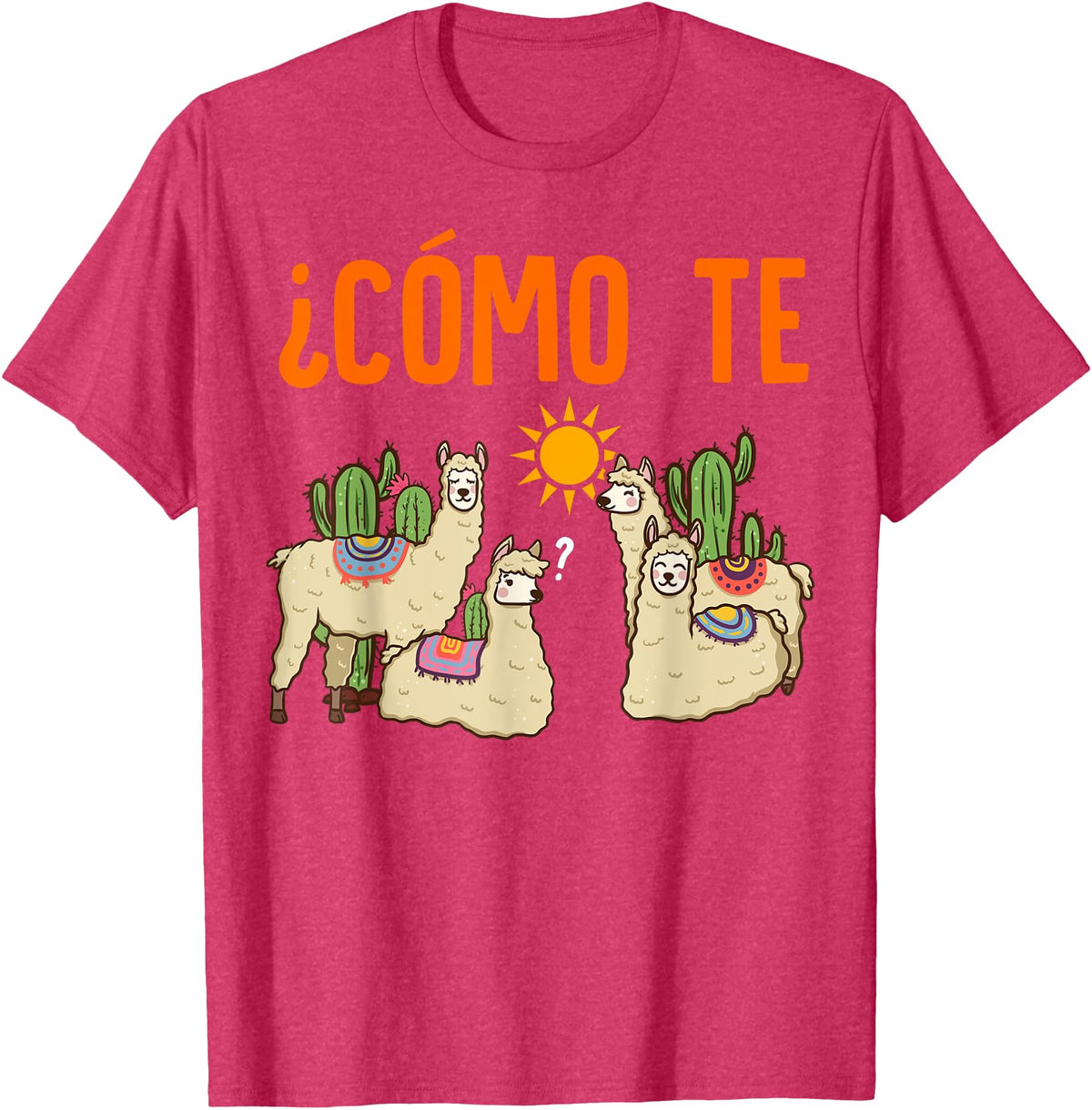 Nerd Ninja Llama Como Te LLamas Spanish Teacher Llama Gift T-Shirt for Men Women Girls Kids - Red Heather