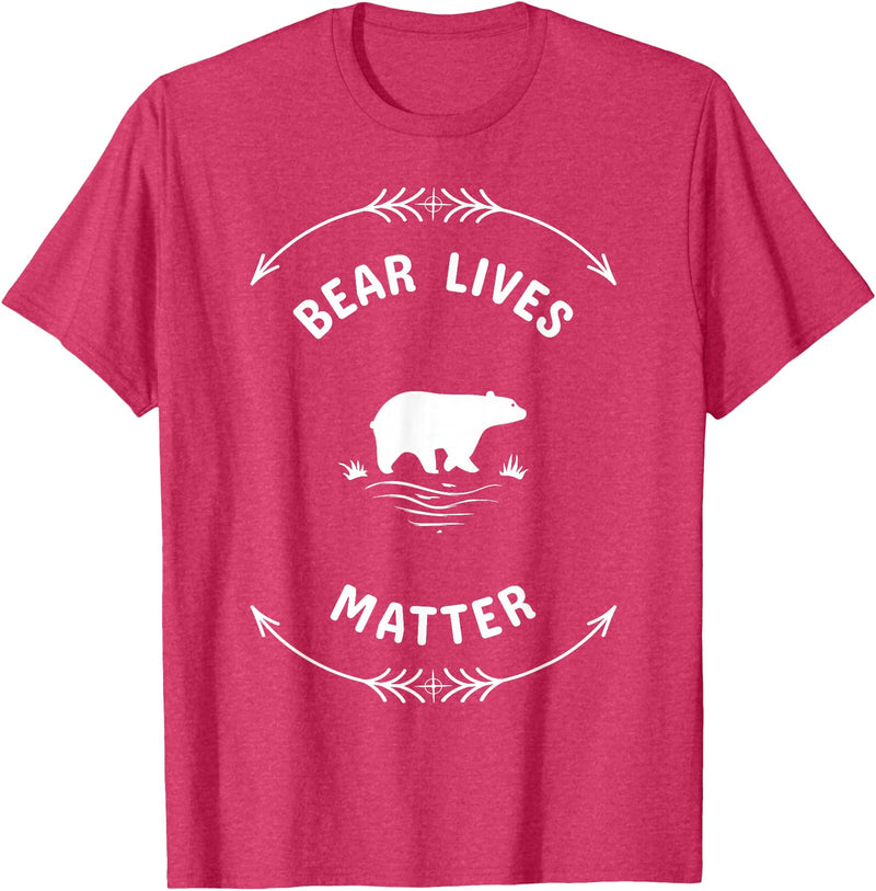 Animal Lover Save The Bears Wild Animal Tees Animal Lover Bear Lives Matter Save The Bears T-Shirt T-Shirt - Red Heather