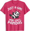 Panda Bear Clothing Panda Lover Cute Kids Just A Girl Who Loves Pandas T-Shirt - Red Heather