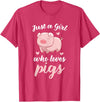Cute Pig Tees Just A Girl Who Loves Pigs Cute Pig Lovers Gift T-Shirt - Red Heather
