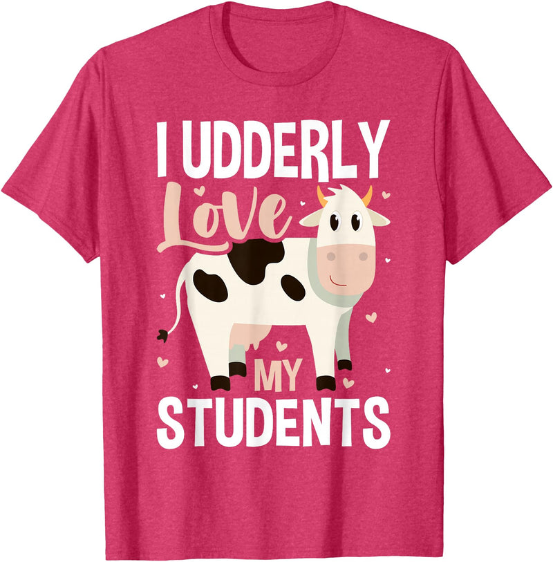 Cow Lover Gift Co. Cow Teacher Lover T-Shirt - Red Heather