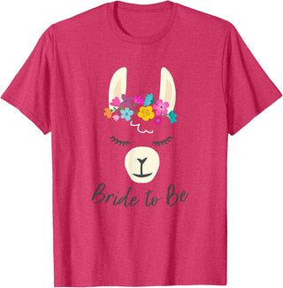 Gym is Bae Llama Bride to Be Wedding Bridal Shower Alpaca T-Shirt - Red Heather