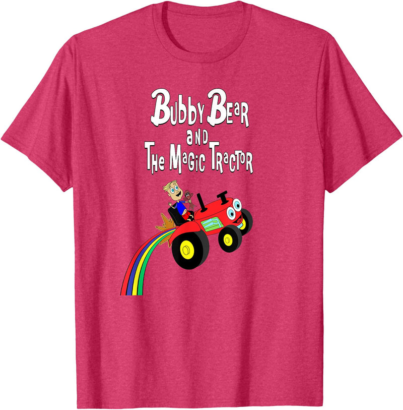 Strange Planet Apparel Bubby Bear and the Magic Tractor T-Shirt - Red Heather