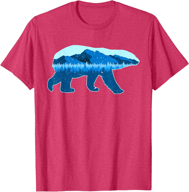 Save the Polar Bear Lovers Designs Polar Bear Print Landscape - Save the Polar Bear T-Shirt - Red Heather