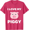 Adorable Fat Animals Tees I Love My Piggy - Funny Pet Pig Lover Cute T-Shirt T-Shirt - Red Heather