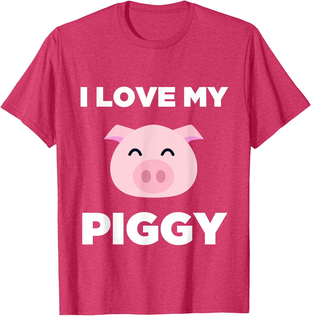 Adorable Fat Animals Tees I Love My Piggy - Funny Pet Pig Lover Cute T-Shirt T-Shirt - Red Heather