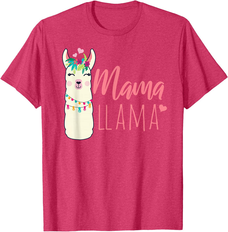 ADVENTURE ALPACA LLAMAS Designs MAMA LLAMA Funny Mother Lamas Meme T-Shirt - Red Heather
