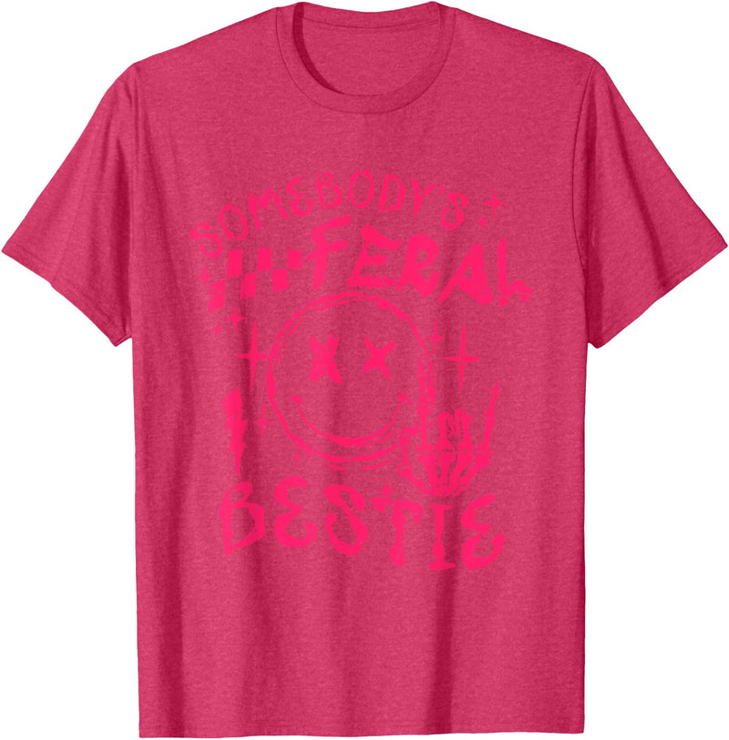Somebody's Feral Bestie T-Shirt - Red Heather