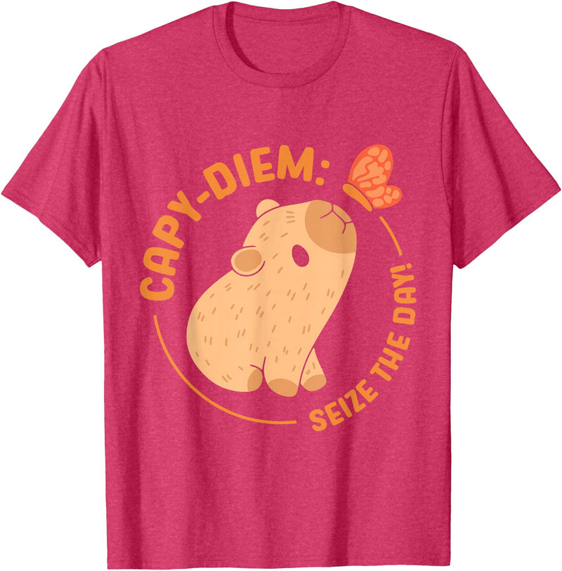 Animals Cute Capybaras Rodent Capybara Capy Diem: Take advantage of the day Capybara's water pig Capybara T-Shirt - Red Heather