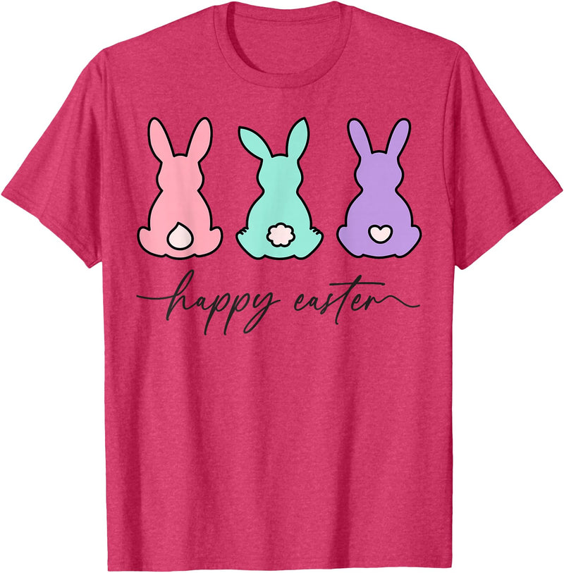 Happy Easter Bunny Rabbit Egg Hunt for Men, Women and Kids T-Shirt in Red Heather