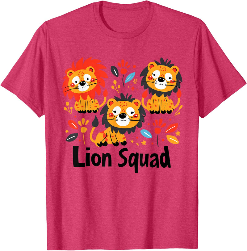 Lion Design for Lion Lovers Lion Squad Design for Lion Lover Stuff | Cool Lion T-Shirt - Red Heather