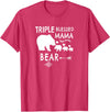 The Mothers Day Shirt Co. Triple Blessed Mama Bear Shirt For Moms With Three Kids T-Shirt - Red Heather