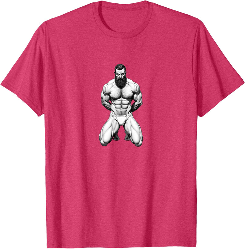 Jay Moe Design Bear, Pride, Gay Pride, Bear Pride Flag, Gay, Rainbow Flag T-Shirt - Red Heather