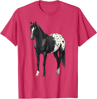 Horse Lover Art by CSForest Beautiful Black Blanket Appaloosa Horse Lover Gift T-Shirt - Red Heather